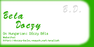 bela doczy business card