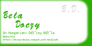 bela doczy business card